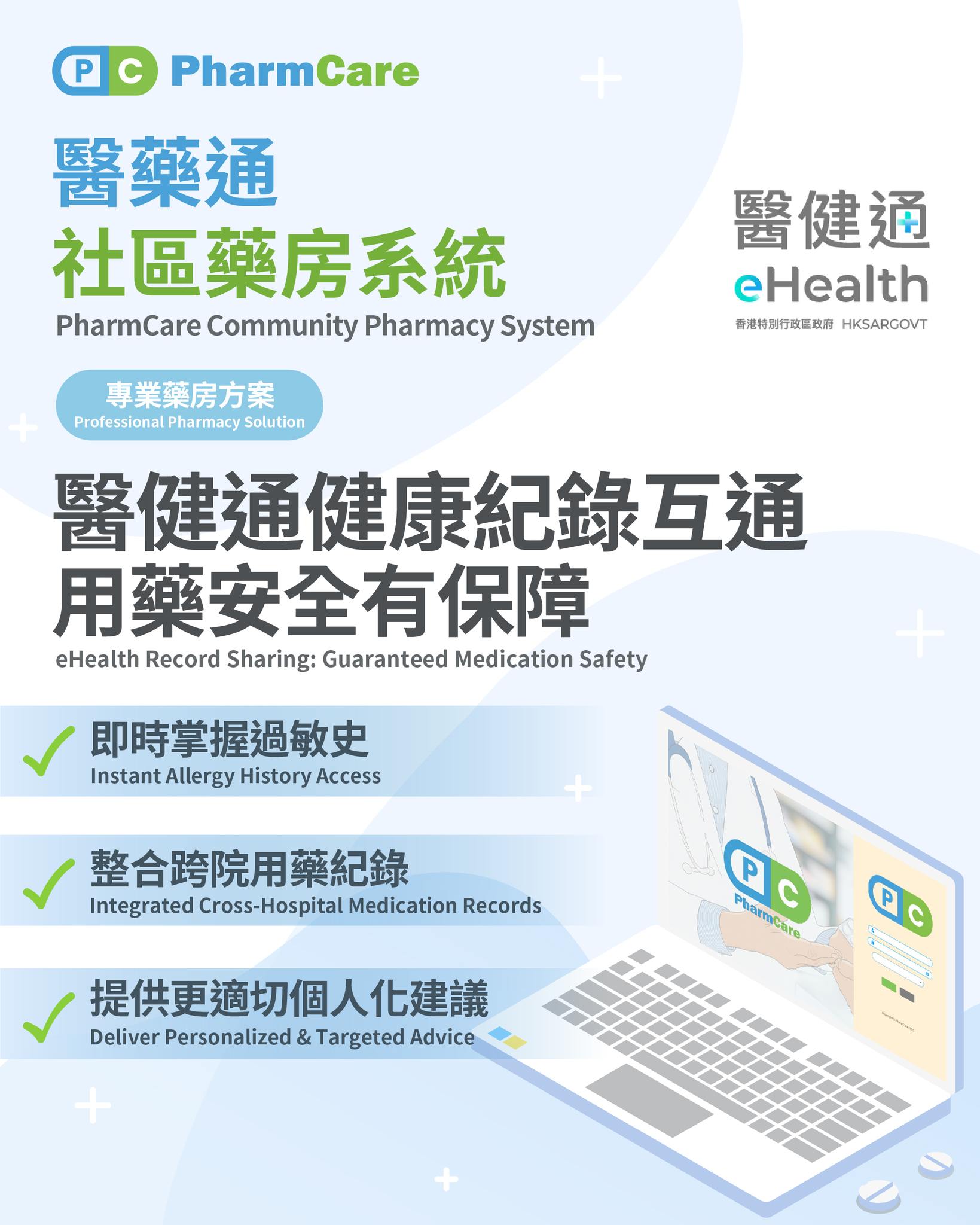 【智慧藥房】連接醫健通，用藥安全再升級！​