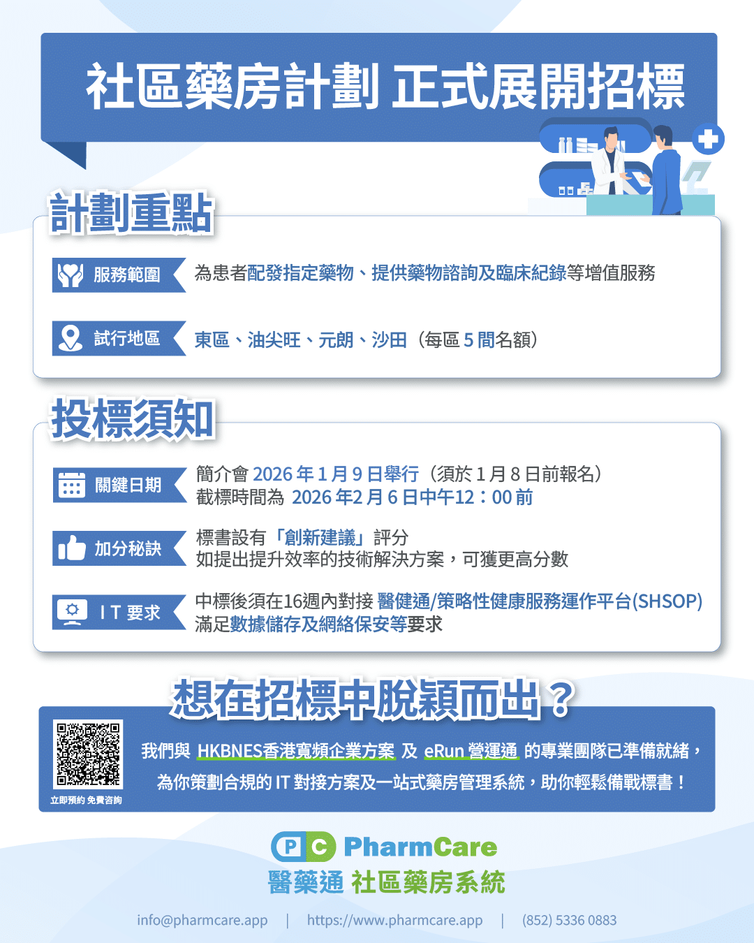 【最新消息】「社區藥房計劃」現已展開招標！💊